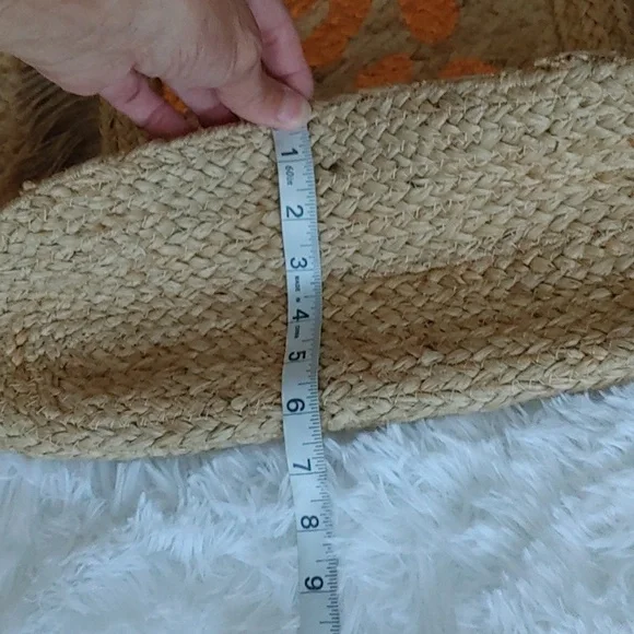 NWT Magid Large Metallic Leopard Print Jute Tote with Fringe and Tassels - Picture 9 of 9